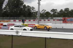 Nissan GT-R vs Twin Turbo Lamborghini Video
